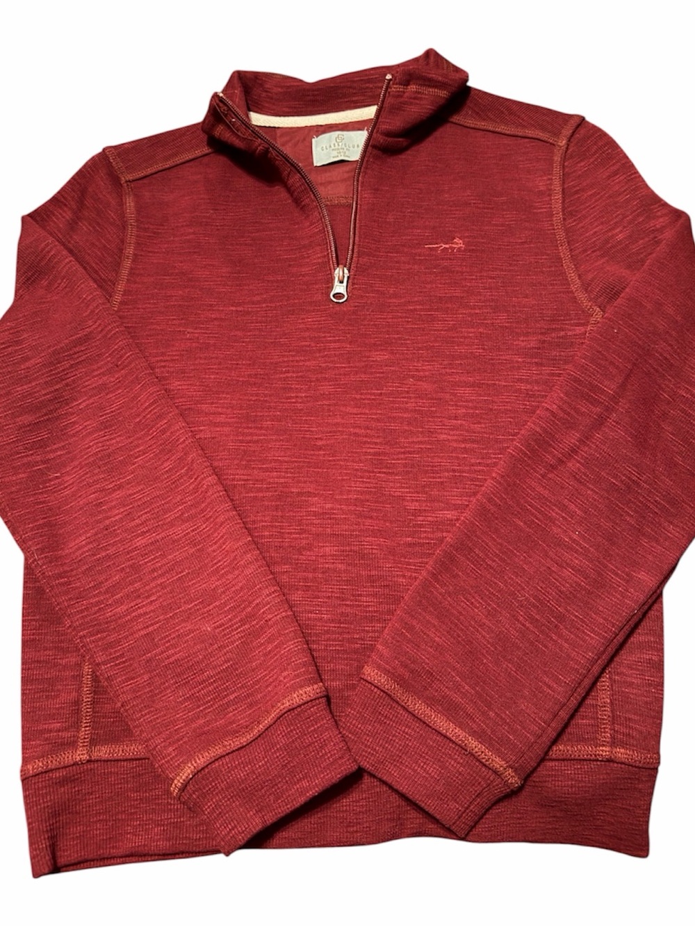 Class Club Marled Burgundy 1/4 Zip Pullover